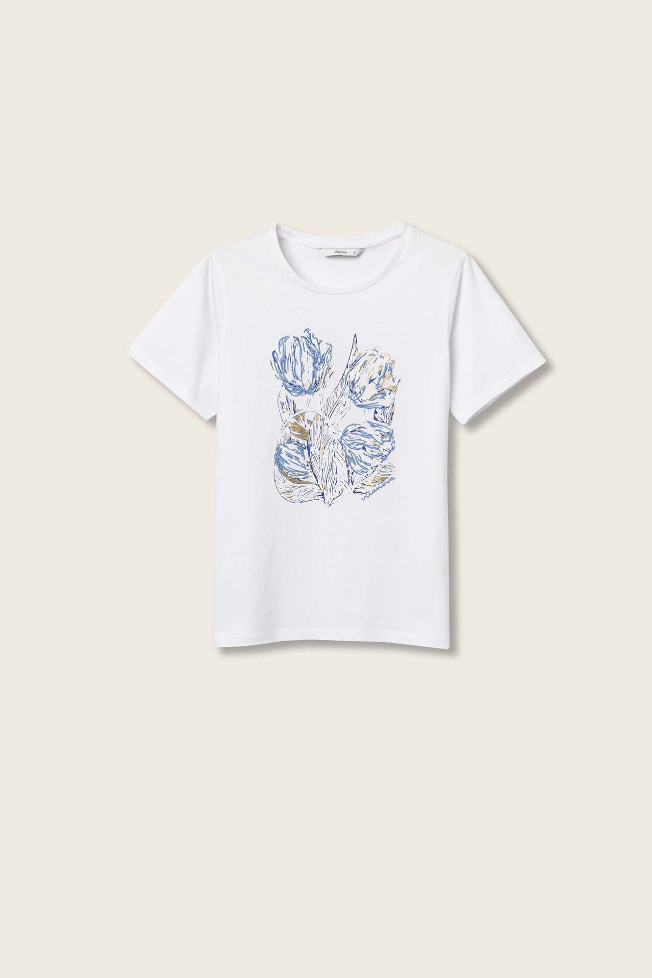 T-shirt Estampado Floral Bordado