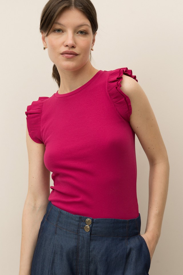 T-Shirt Canelada Folhos