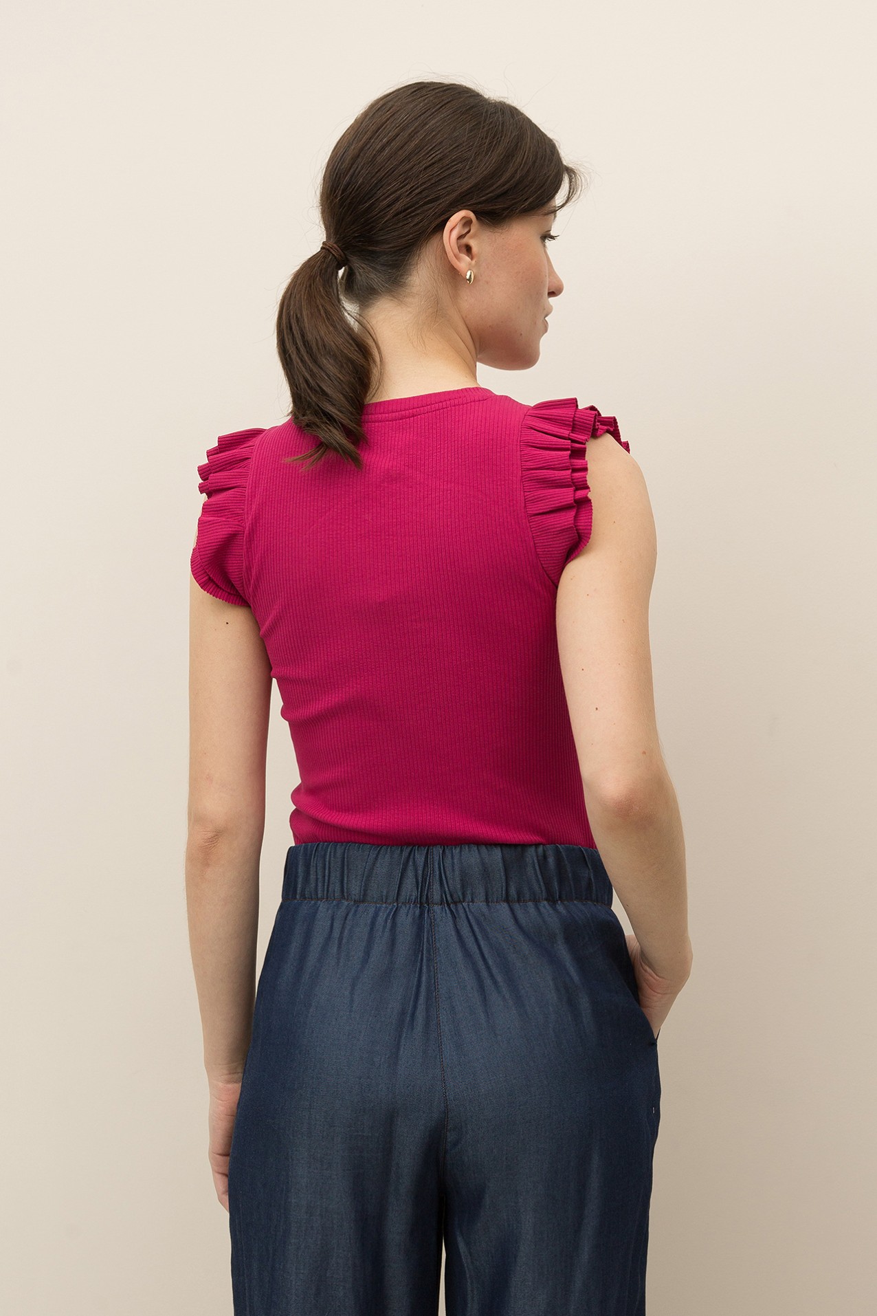 T-Shirt Canelada Folhos