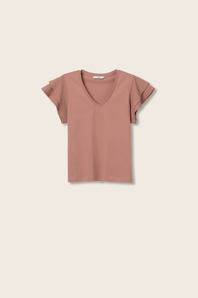 T-shirt with Textured Ruffles T-shirt with Textured Ruffles