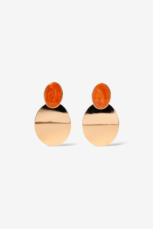 Pendientes Esmaltados Colgantes Ovalados