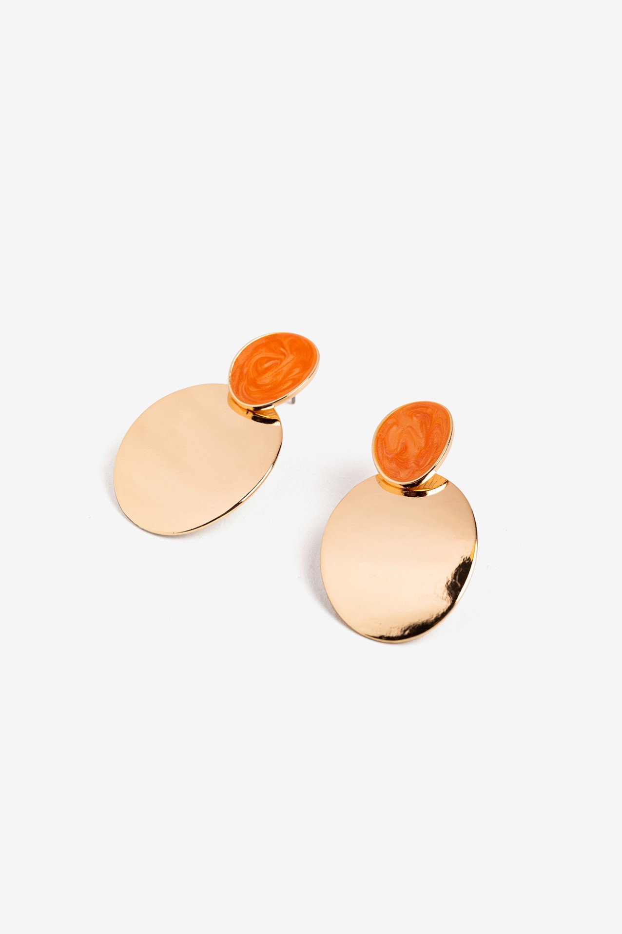 Brincos Esmaltados Pendente Oval