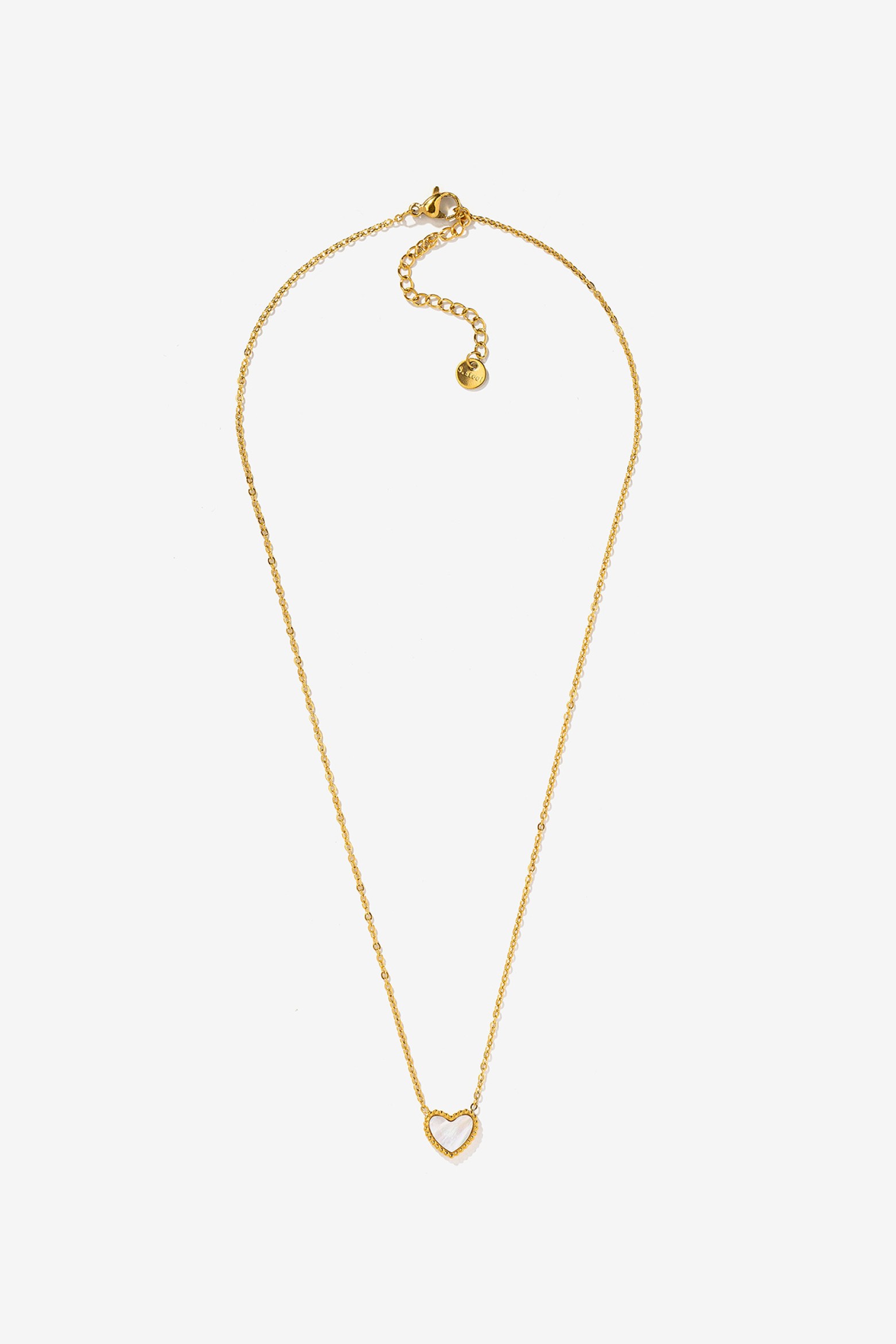 Collar de Acero con Colgante de Corazn
