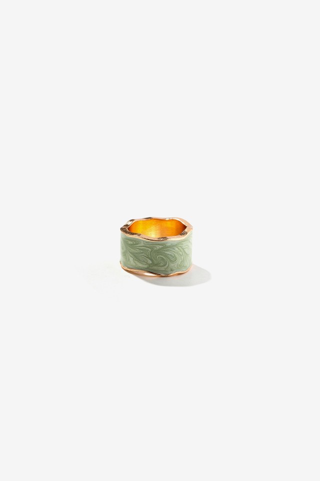 Anillo Esmaltado Ondulado