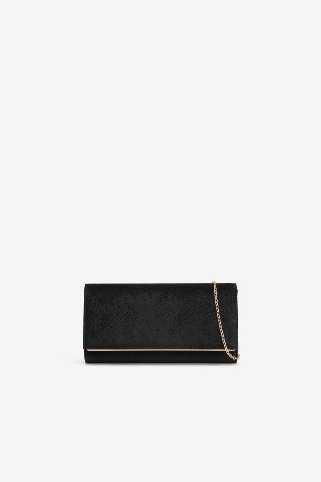 Clutch Efeito Pele Serpente