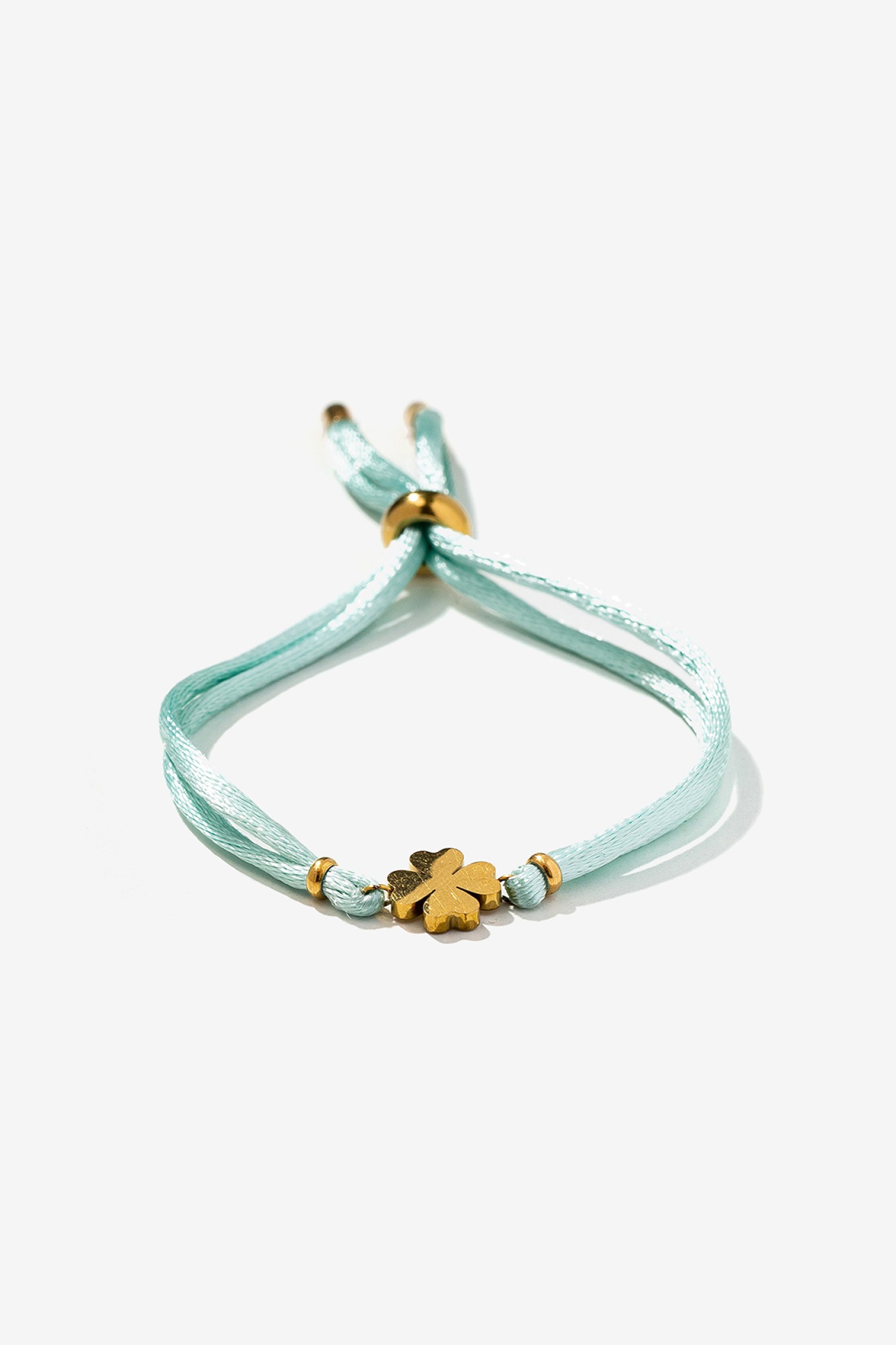 Textile Bracelet with Steel Clover