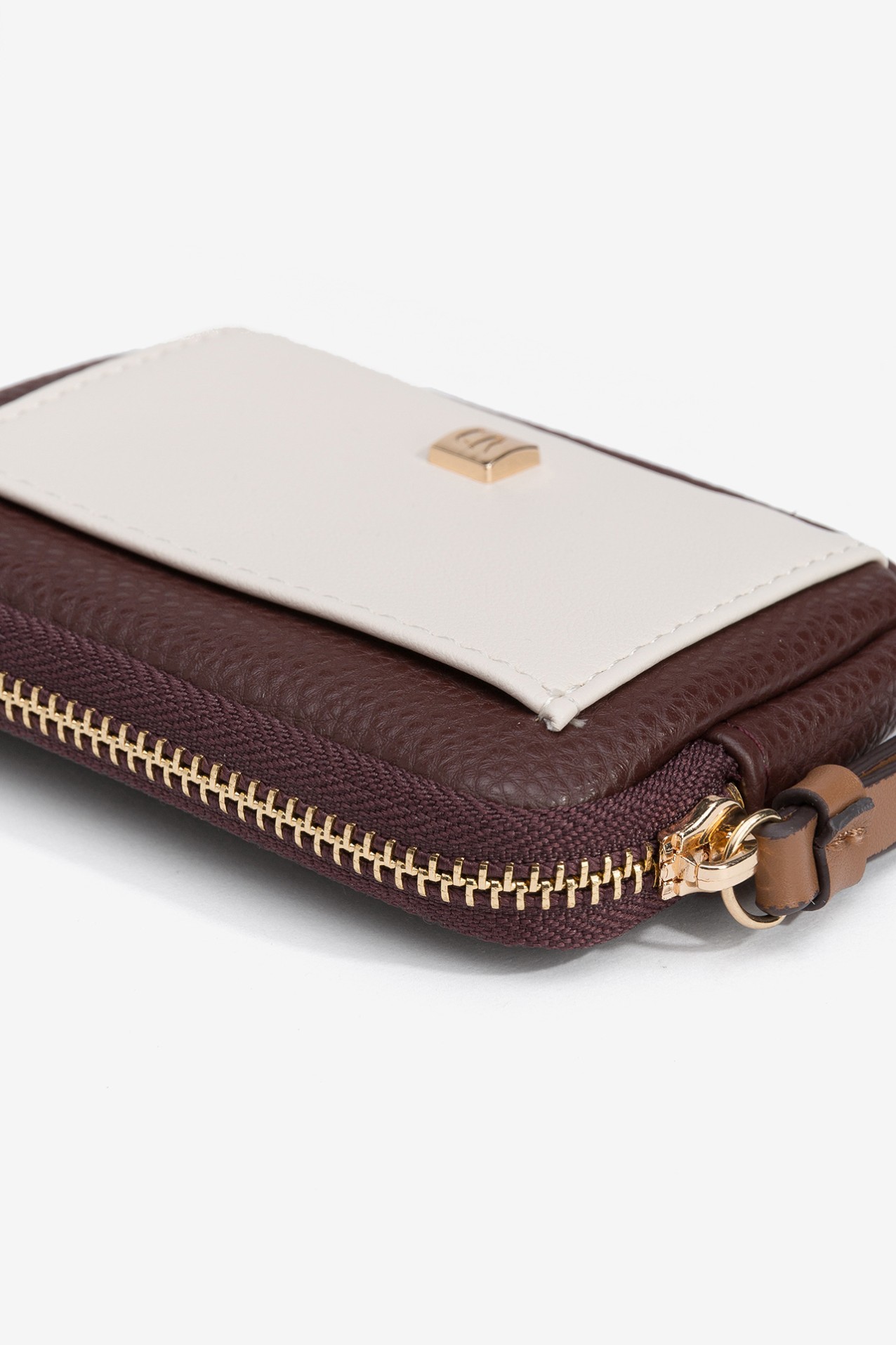 Tricolor Faux Leather Pouch