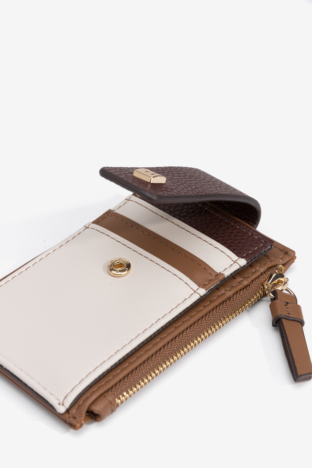 Tricolor Faux Leather Cardholder