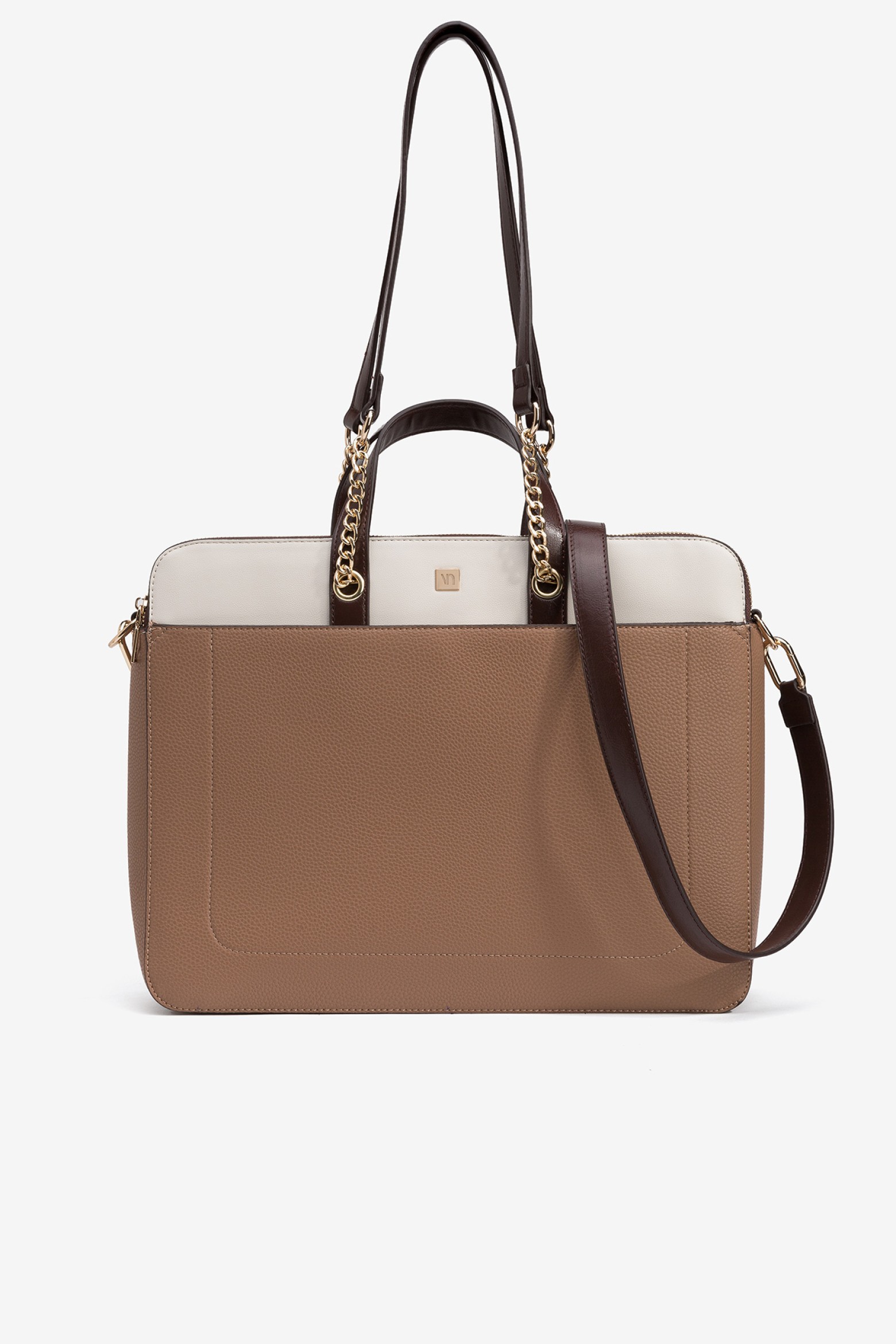 Tricolor Faux Leather Effect Office Bag