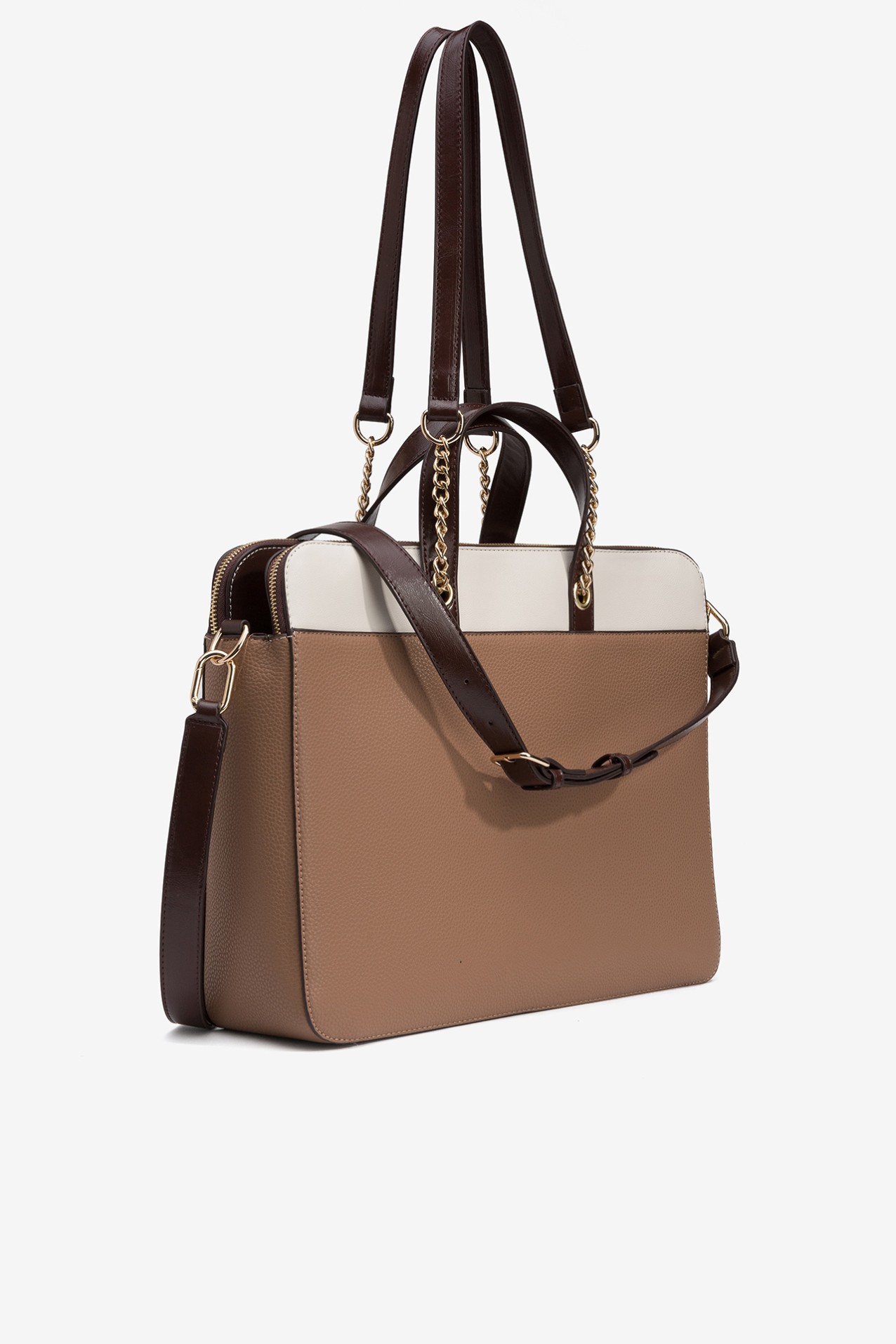 Bolso Office Efecto Piel Tricolor