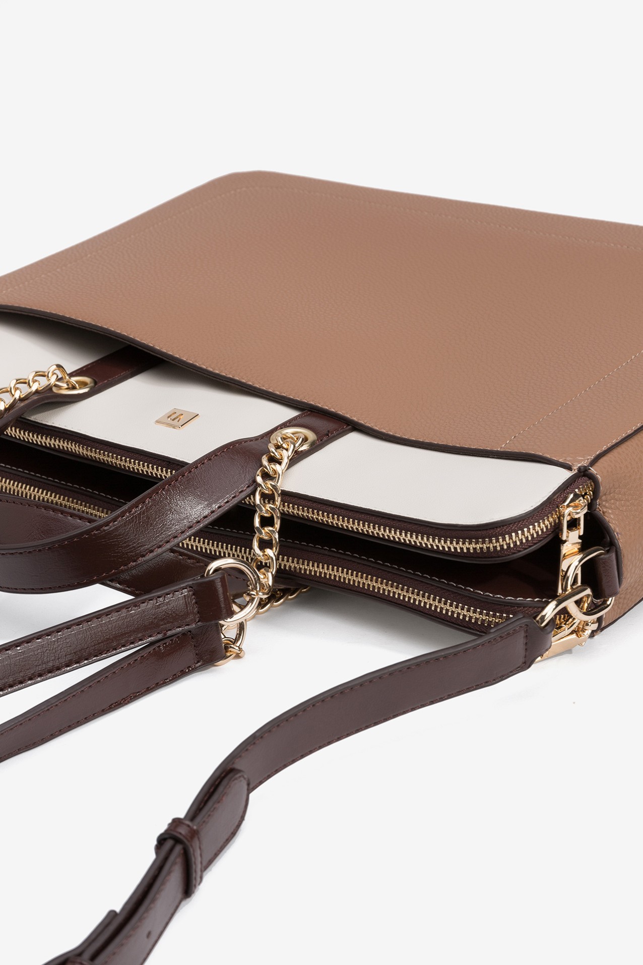 Bolso Office Efecto Piel Tricolor