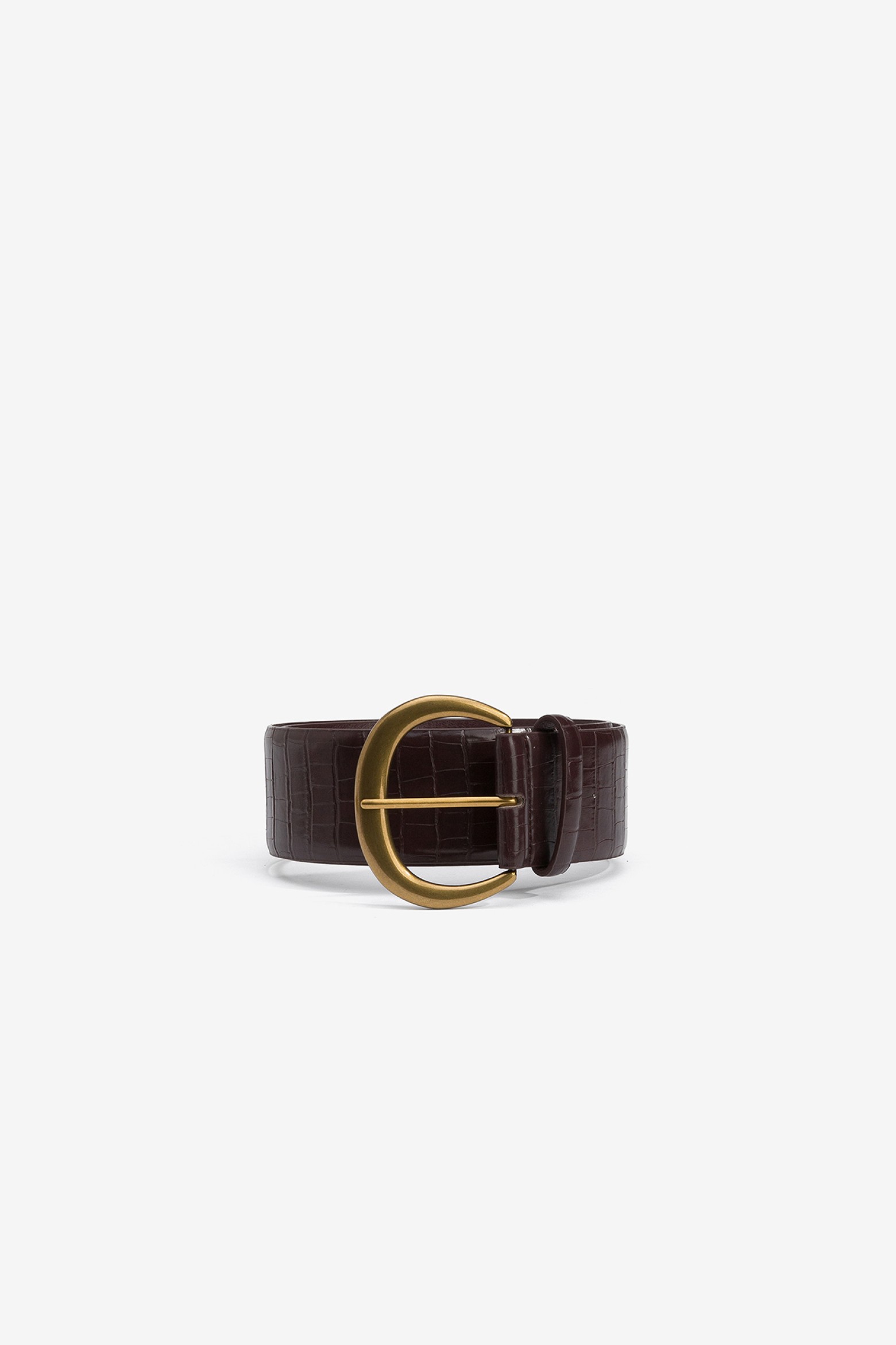 Wide Croc-Effect Belt