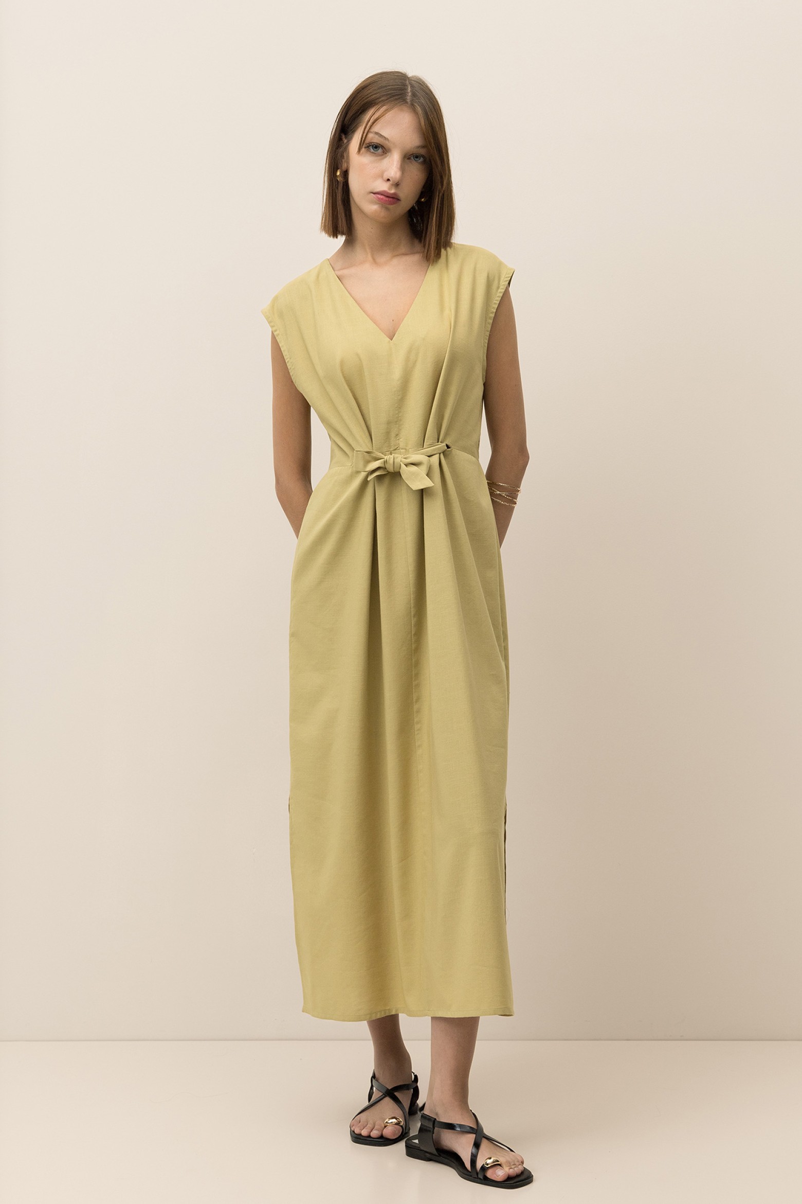 Midi Dress with Bow