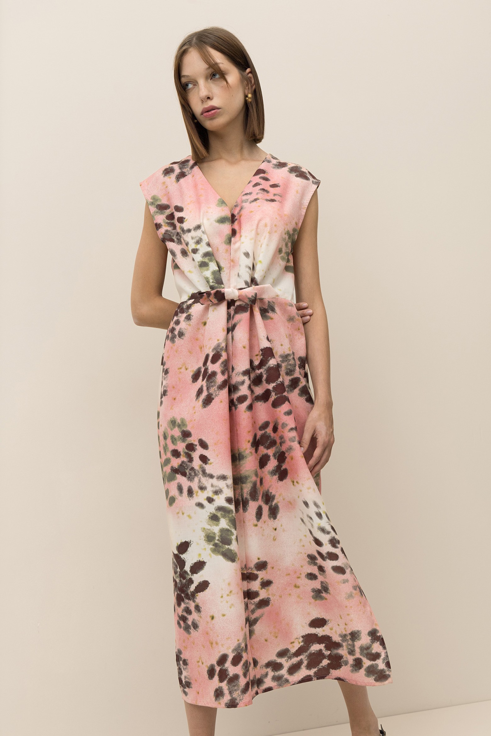 Vestido Estampado con Lazo