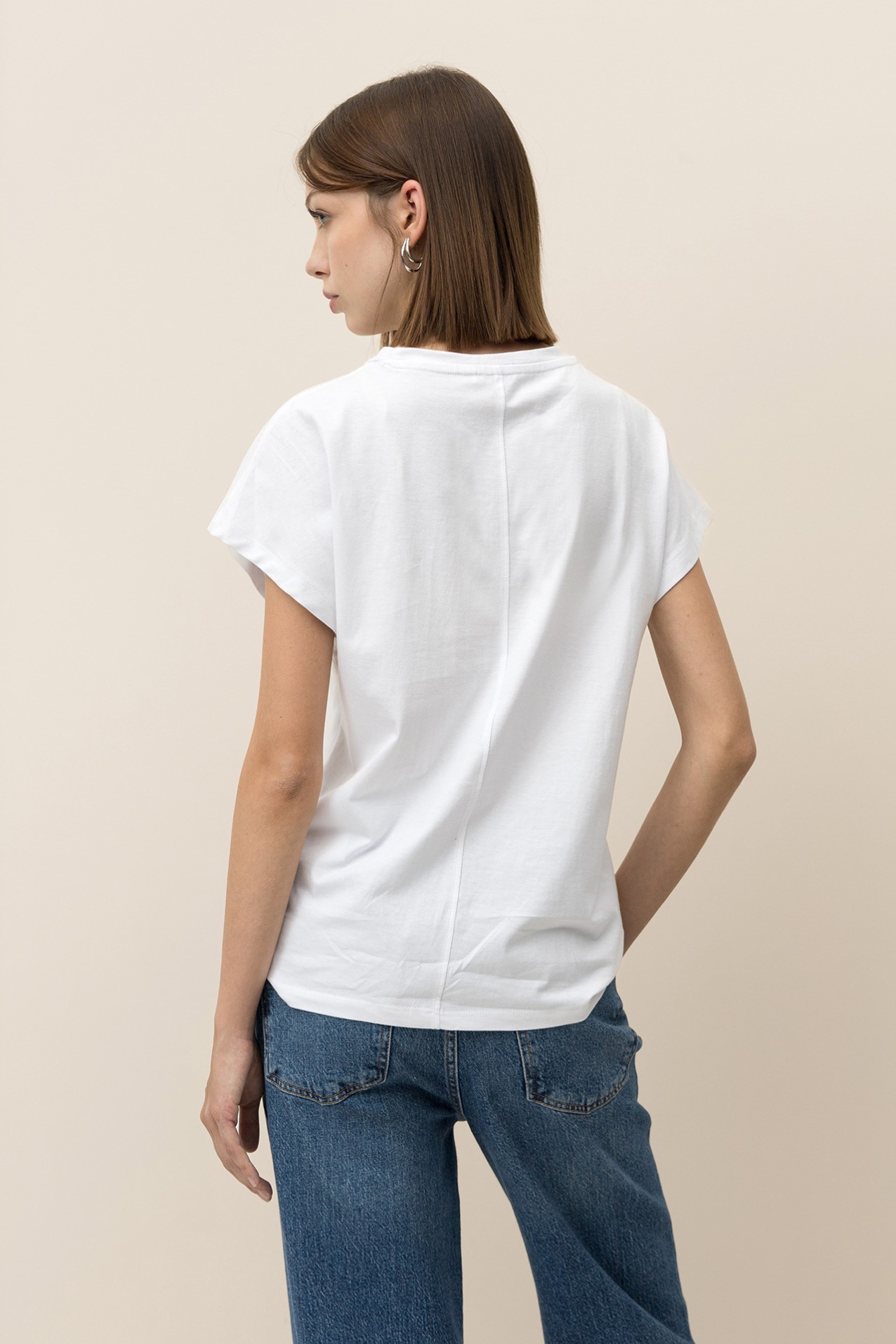 T-shirt Bordada com Missangas