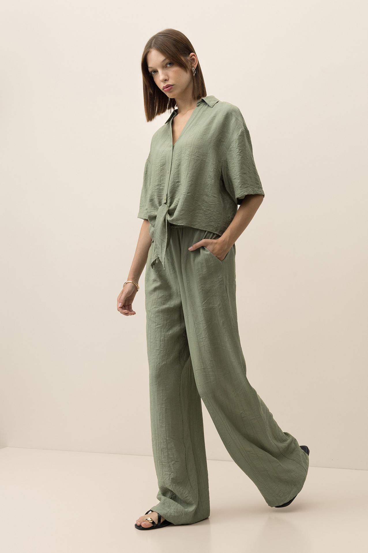 Calas Wide-leg Wrinkled