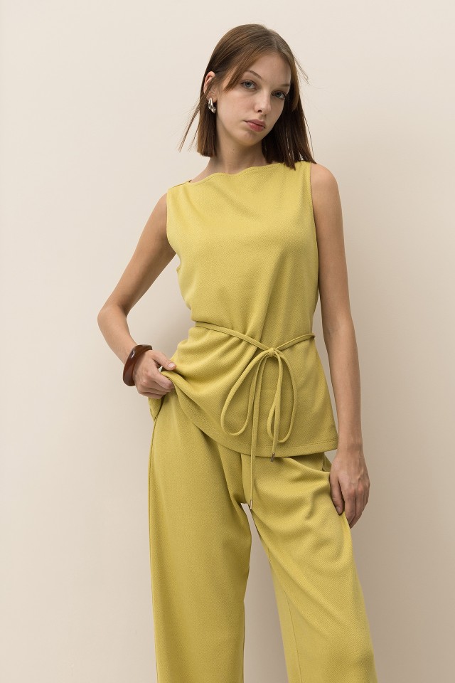 Knit T-Shirt with Drawstrings