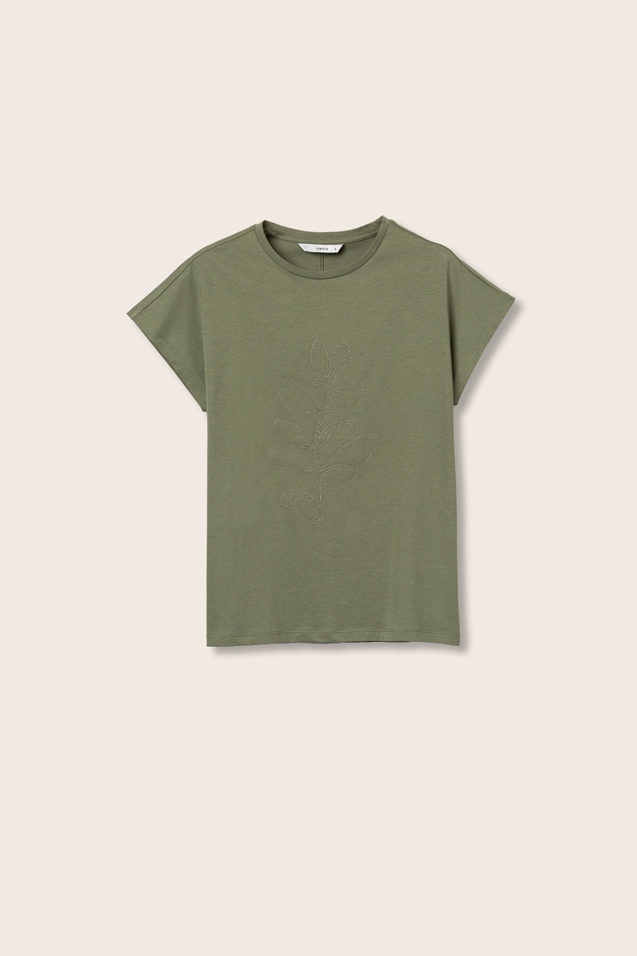 T-shirt with Metallic Embroidery