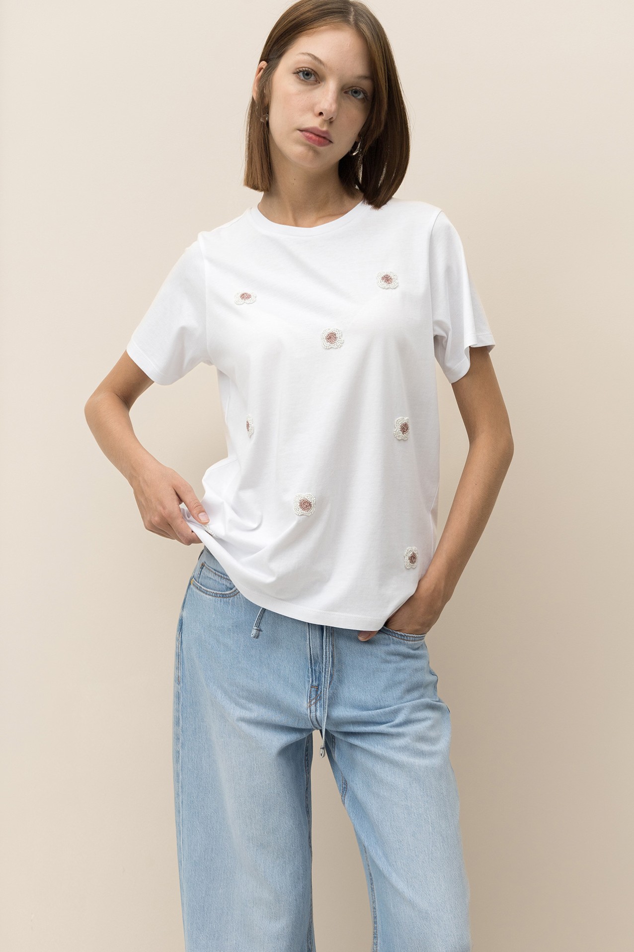 T-Shirt Flores de Missanga