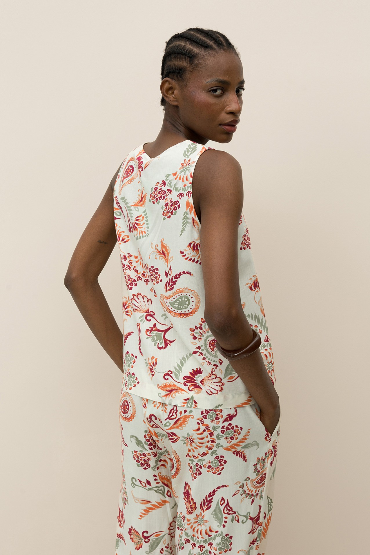 Blusa Colete Estampada