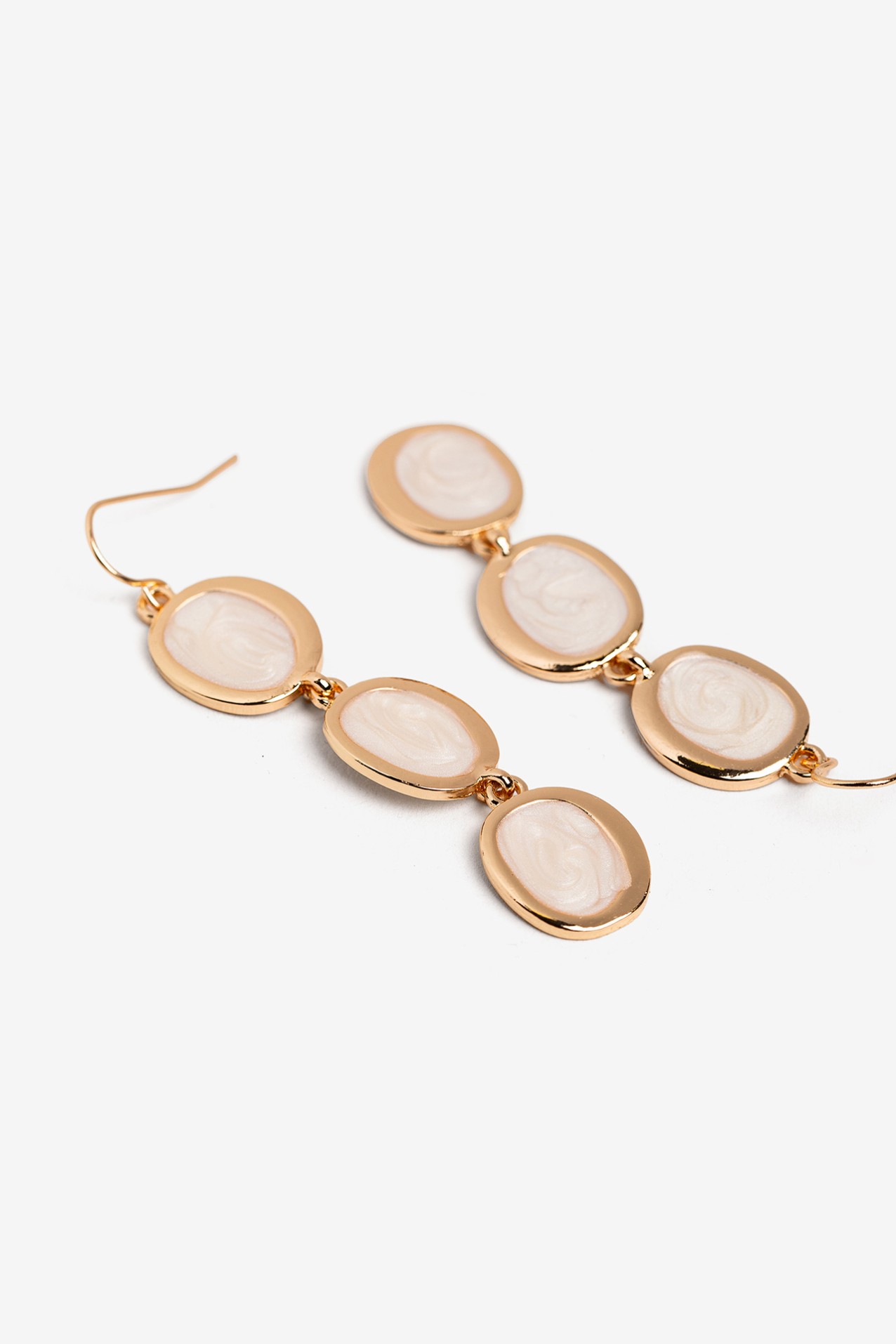 Long Earrings with Enameled Pendants