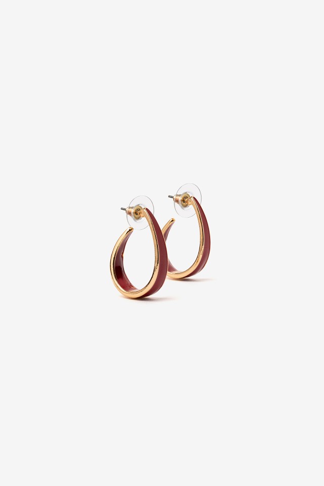 Enameled Curved Hoop Earrings Enameled Curved Hoop Earrings