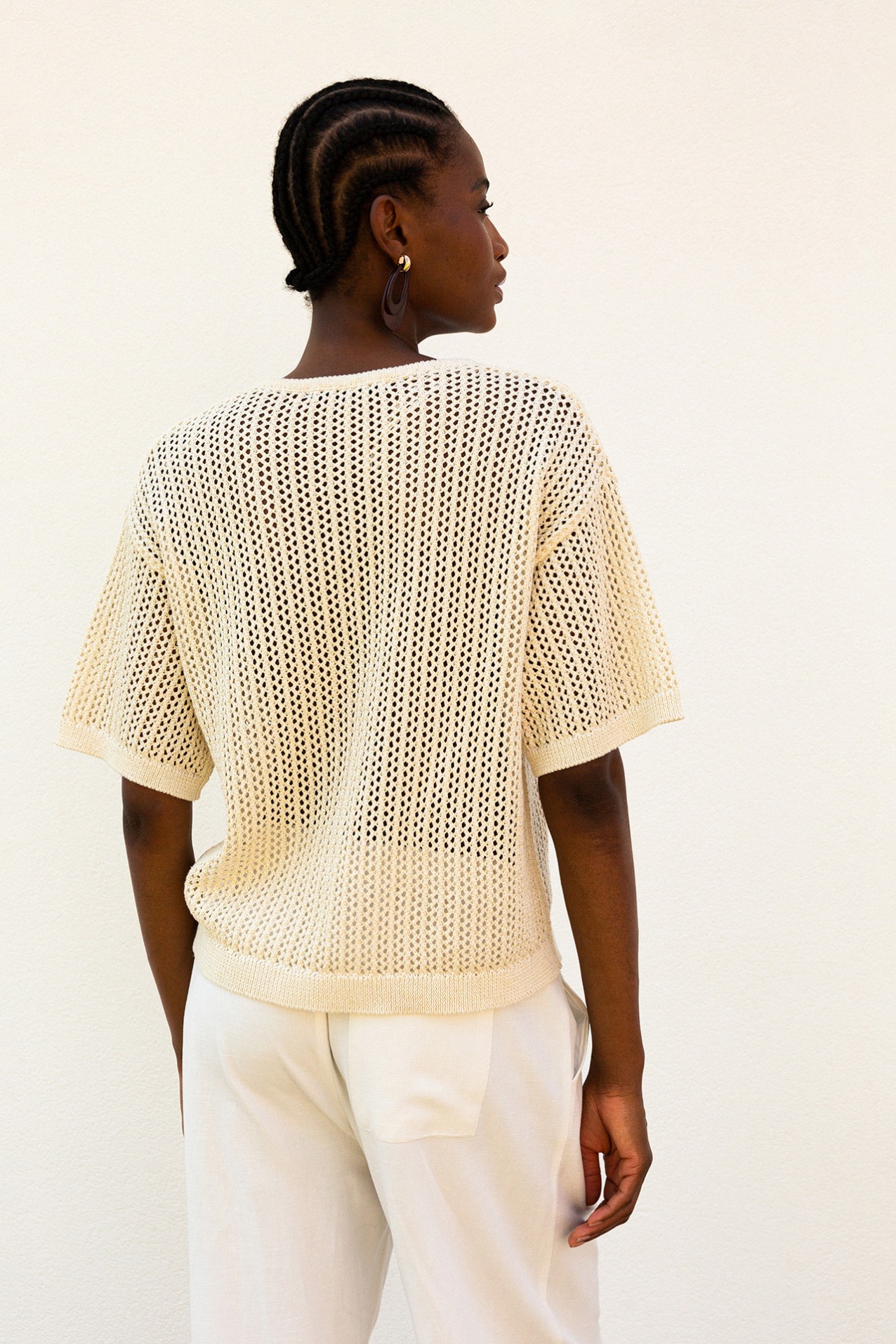 Camisola Tricotada com Boto