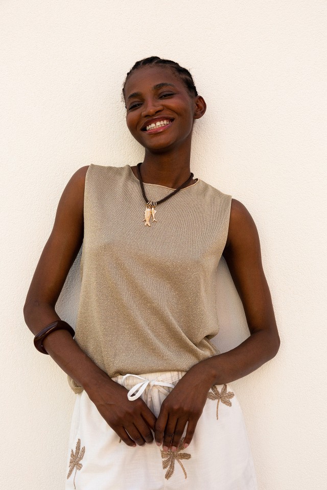 Metallic Knit Top