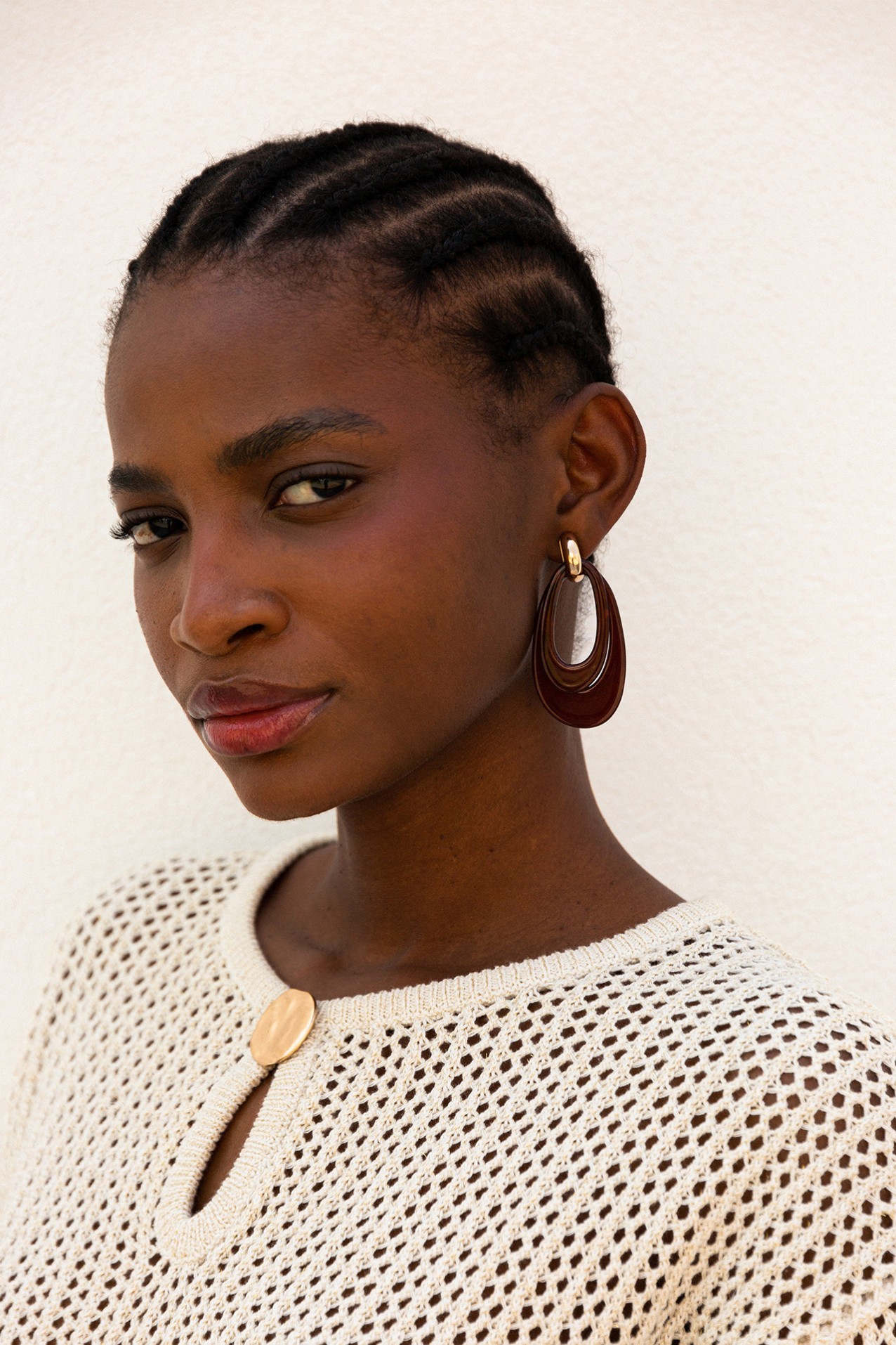 Camisola Tricotada com Boto