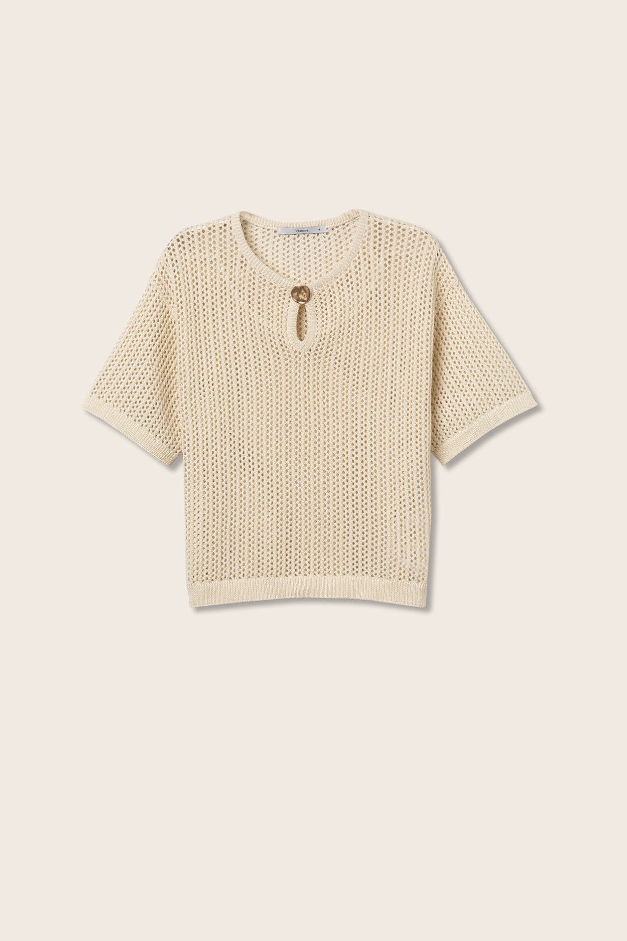 Camisola Tricotada com Boto