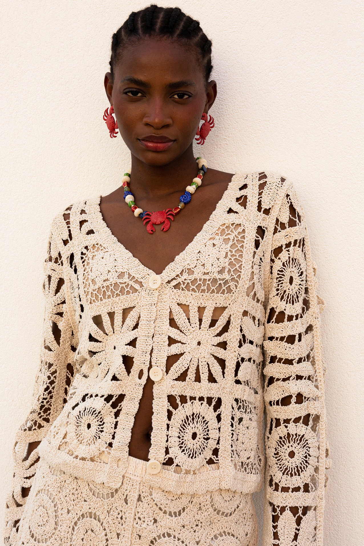 Cardigan Crochet Malha Aberta