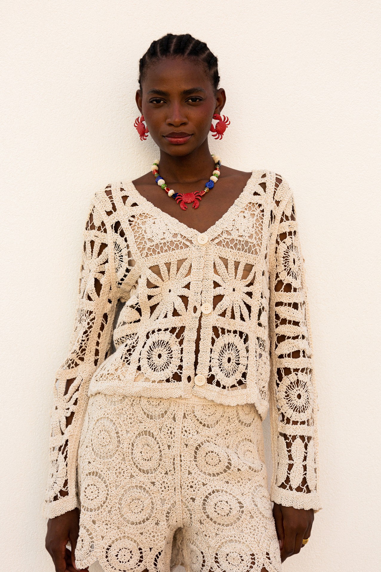 Cardigan Crochet Malha Aberta