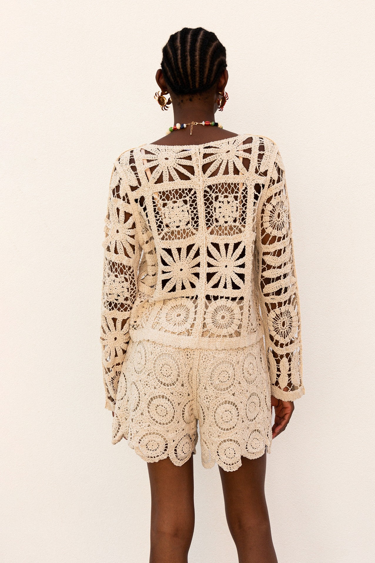 Cardigan Crochet Malha Aberta