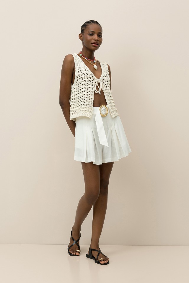 Wide Leg Shorts with Belt