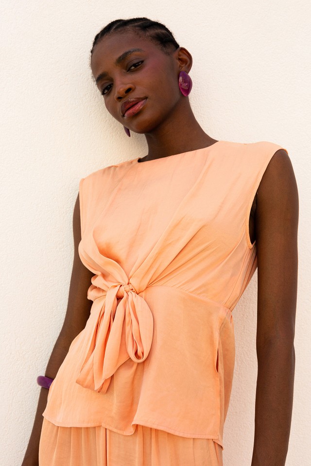 Satin Top with Knot