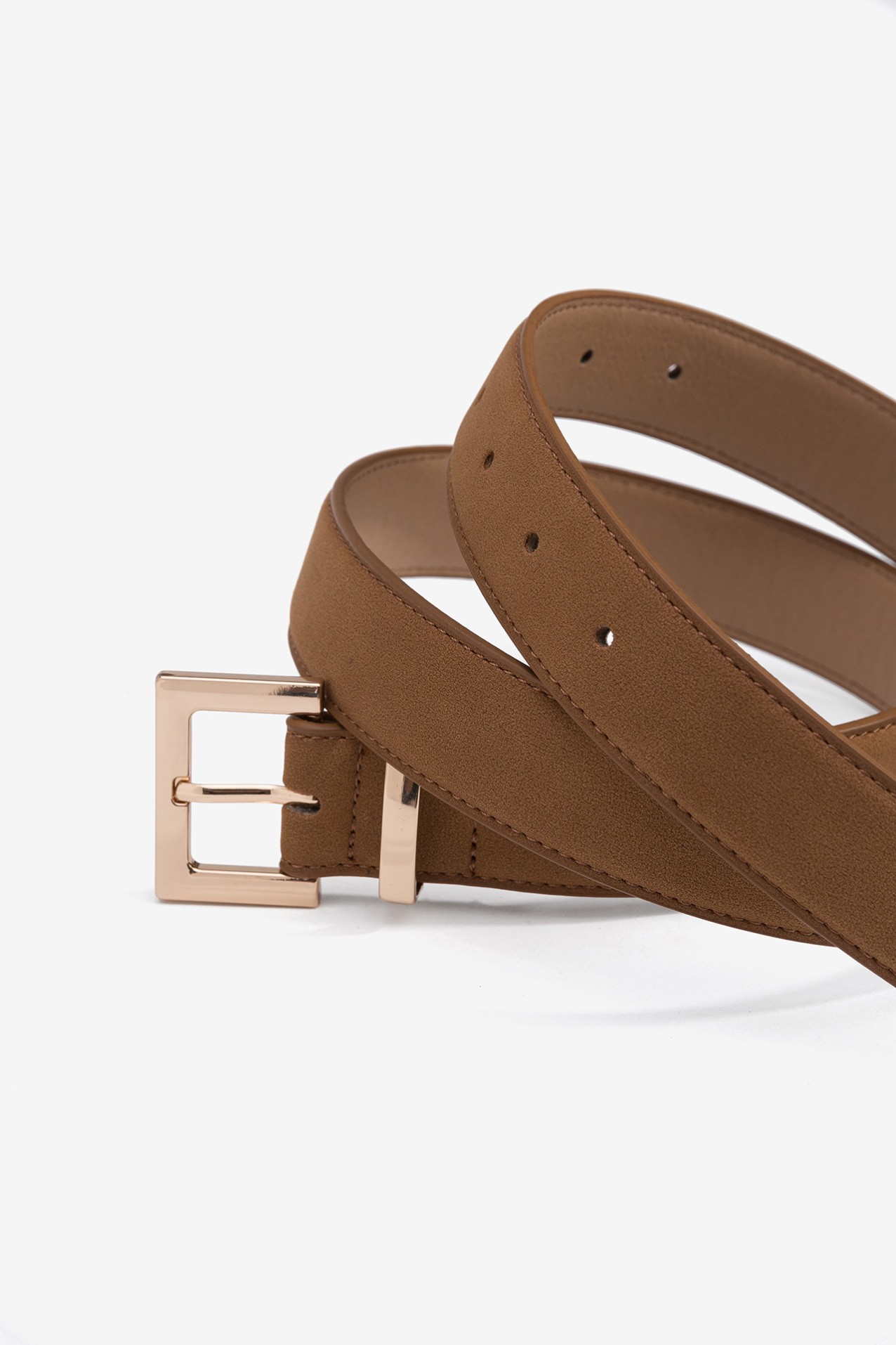 Suede-Effect Jeans Belt