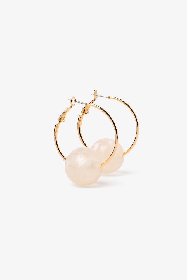 Hoop Earrings with Acrylic Beads