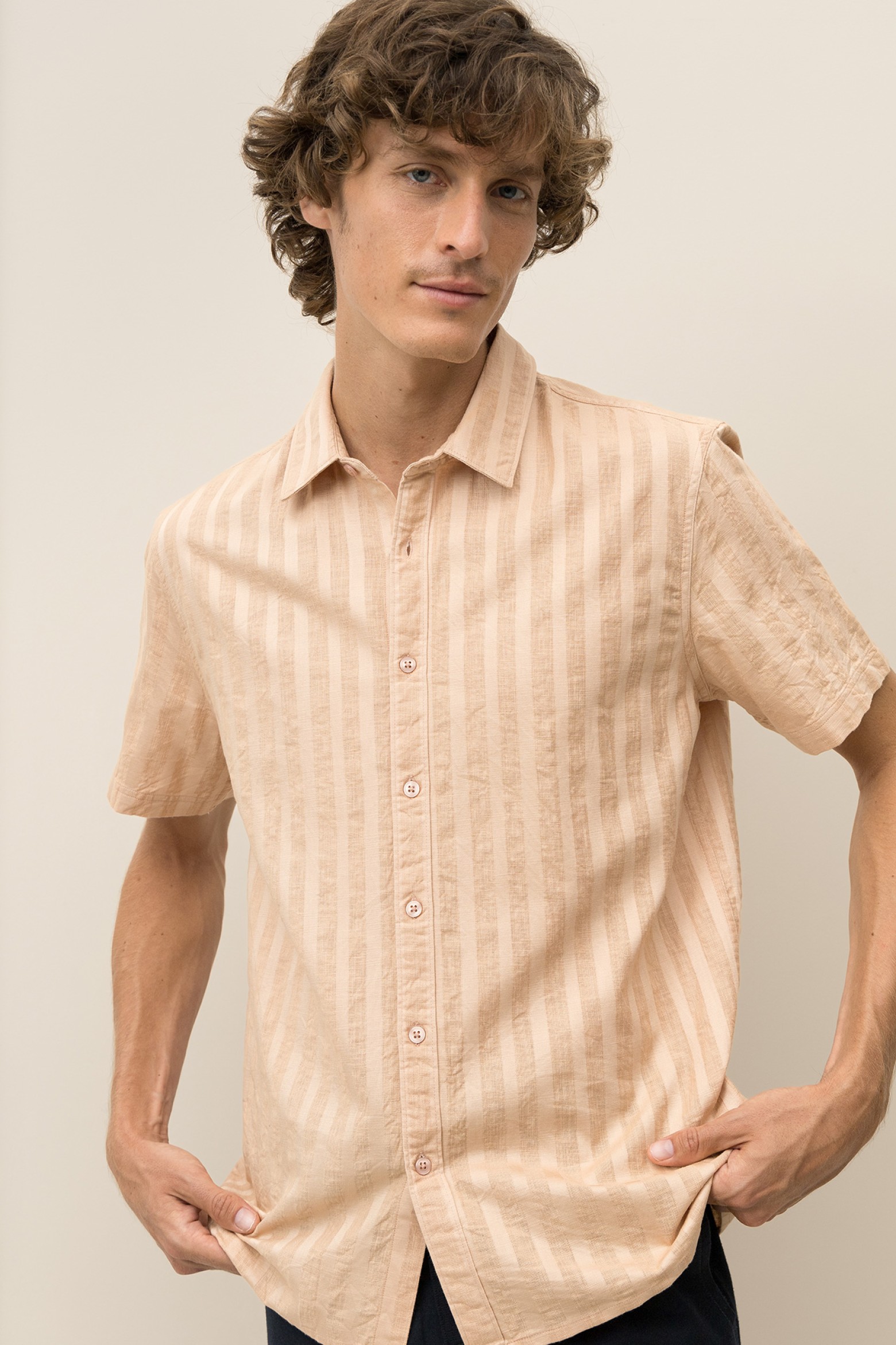 Camisa de Algodo s Riscas