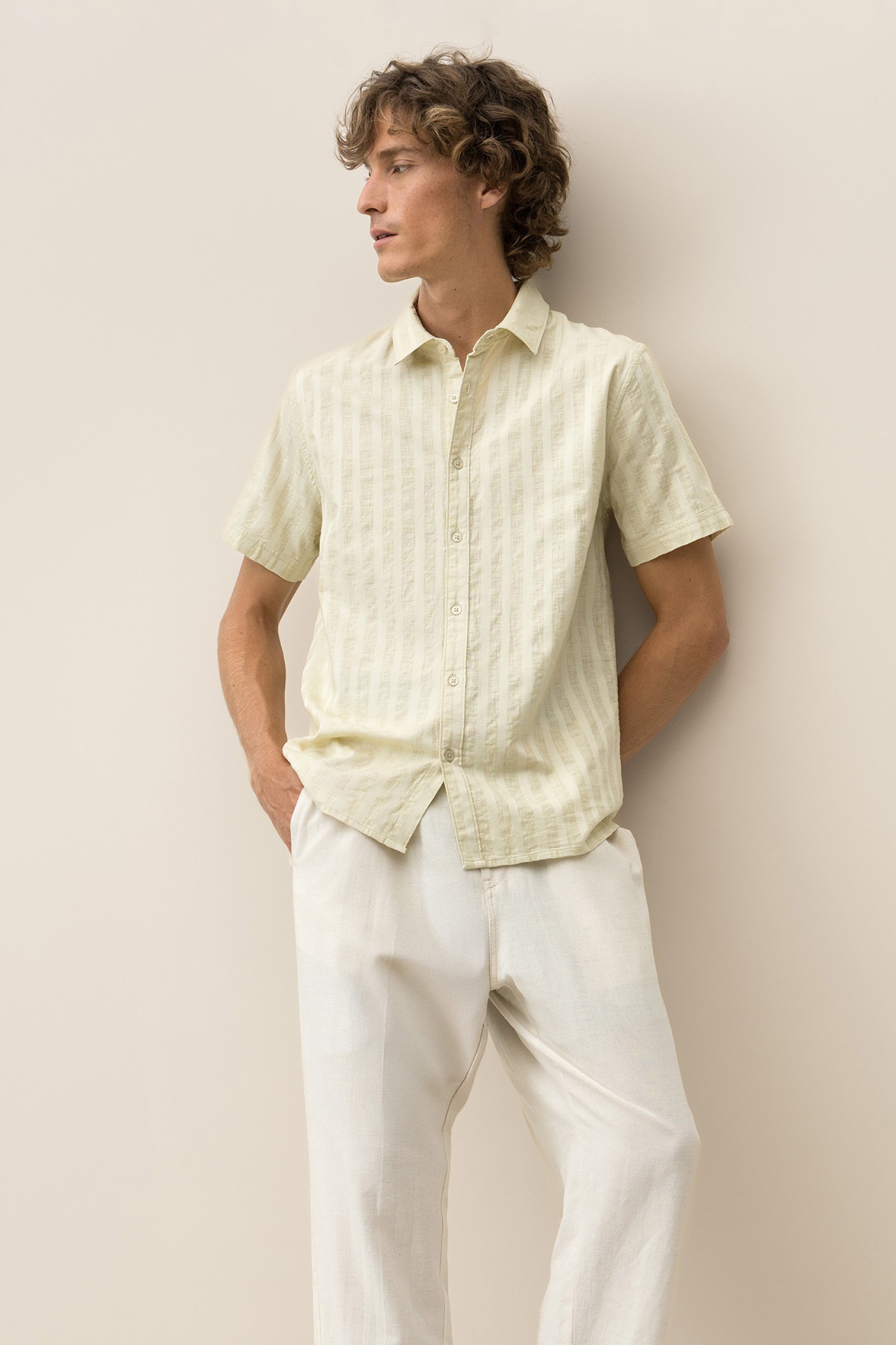 Camisa de Algodo s Riscas