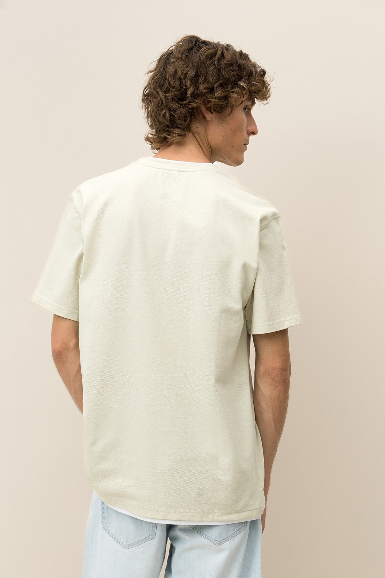 T-shirt de Malha Piquet Combinada