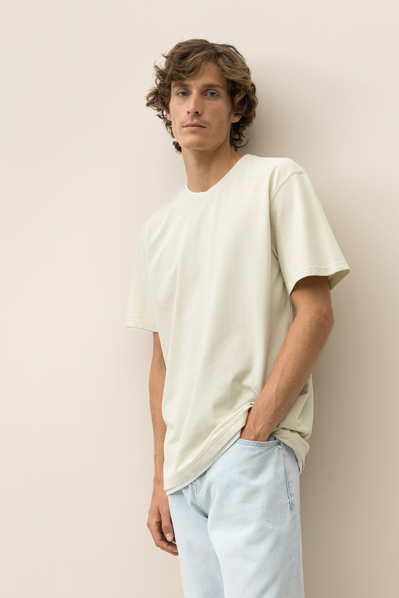 T-shirt de Malha Piquet Combinada