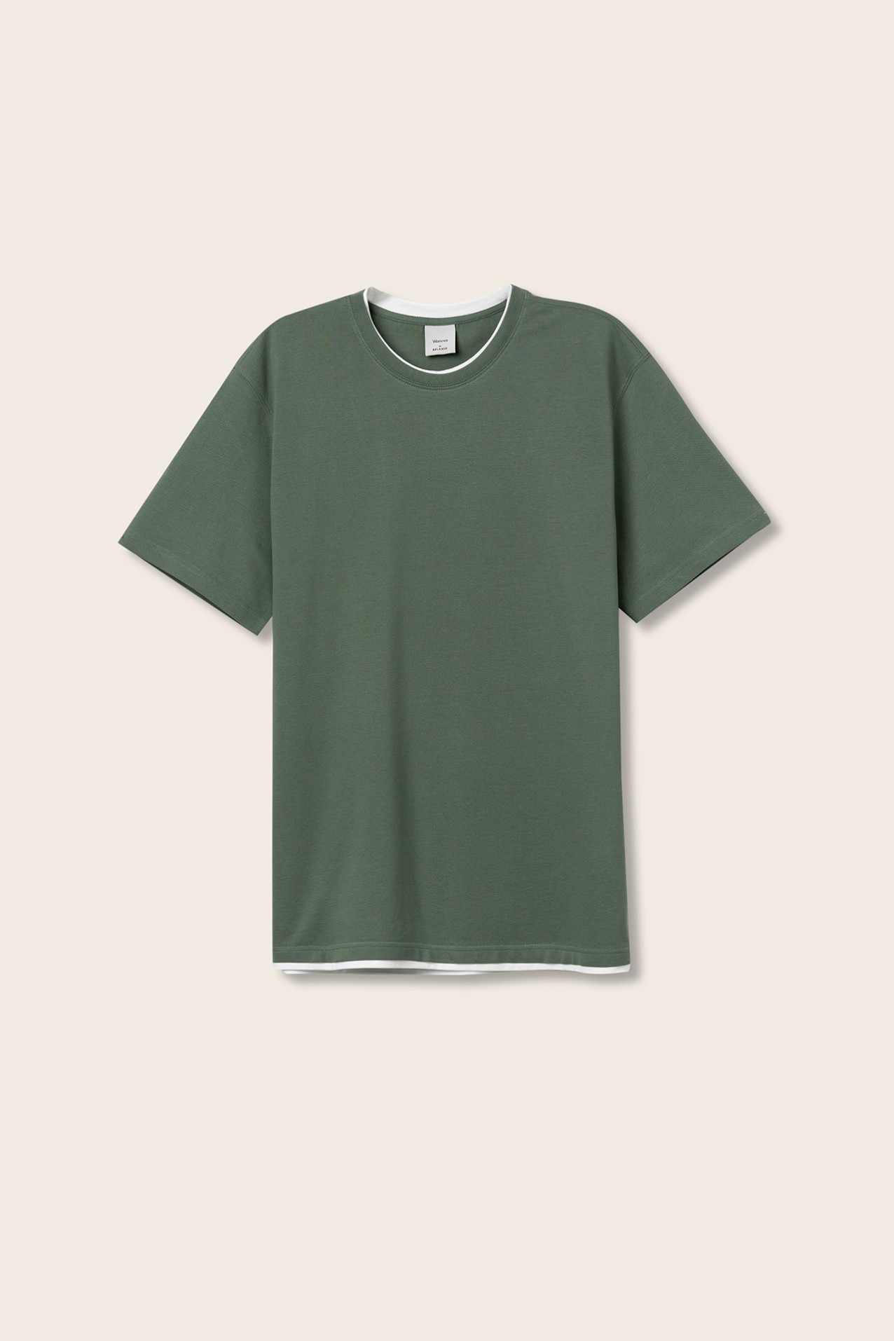 T-shirt de Malha Piquet Combinada