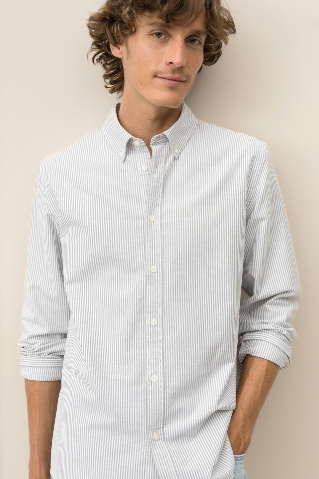 Camisa de Algodón a Rayas Camisa de Algodón a Rayas