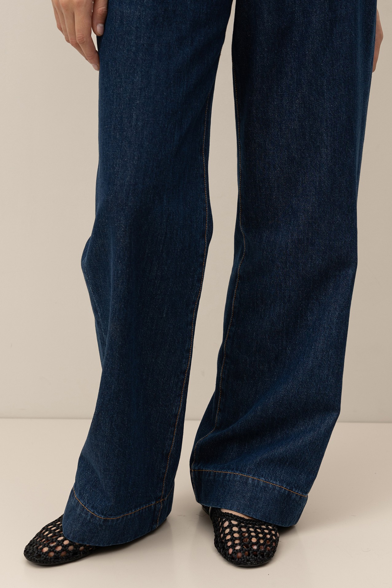 Jeans Wide Leg com Pregas