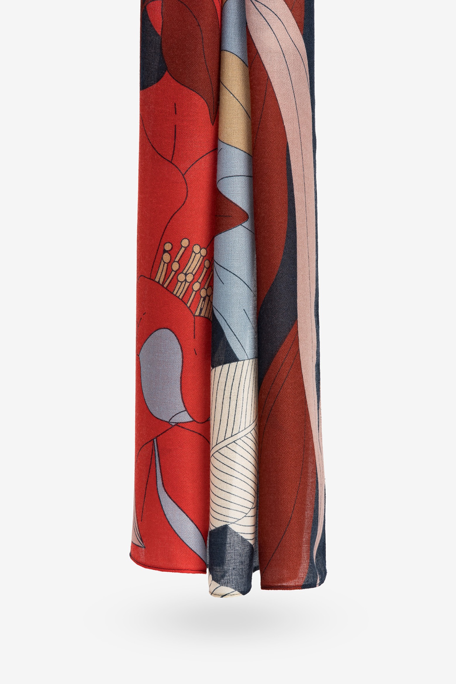 Pauelo Rectangular Estampado Floral