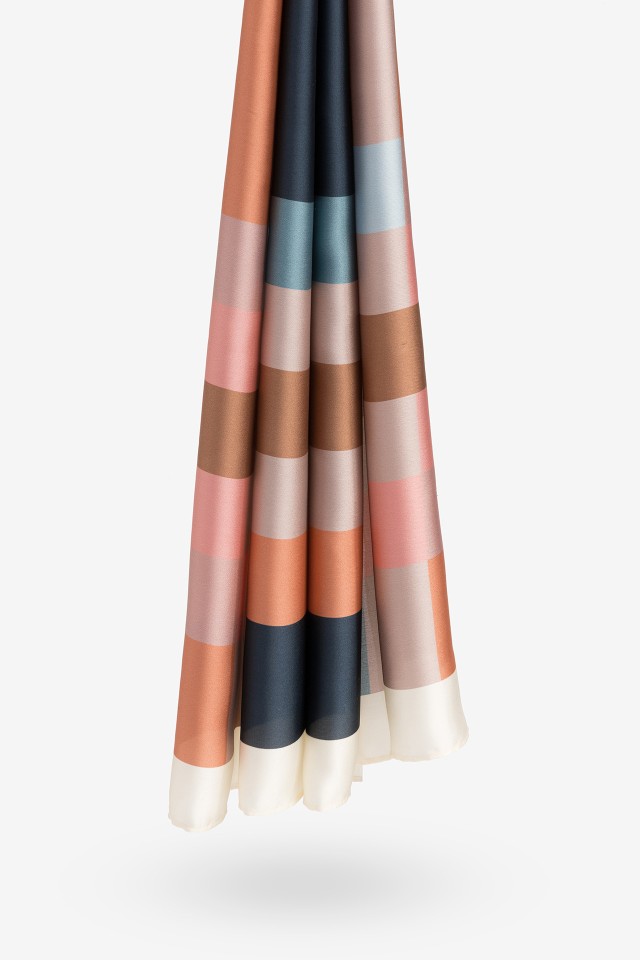 Geometric Printed Satin Scarf Geometric Printed Satin Scarf