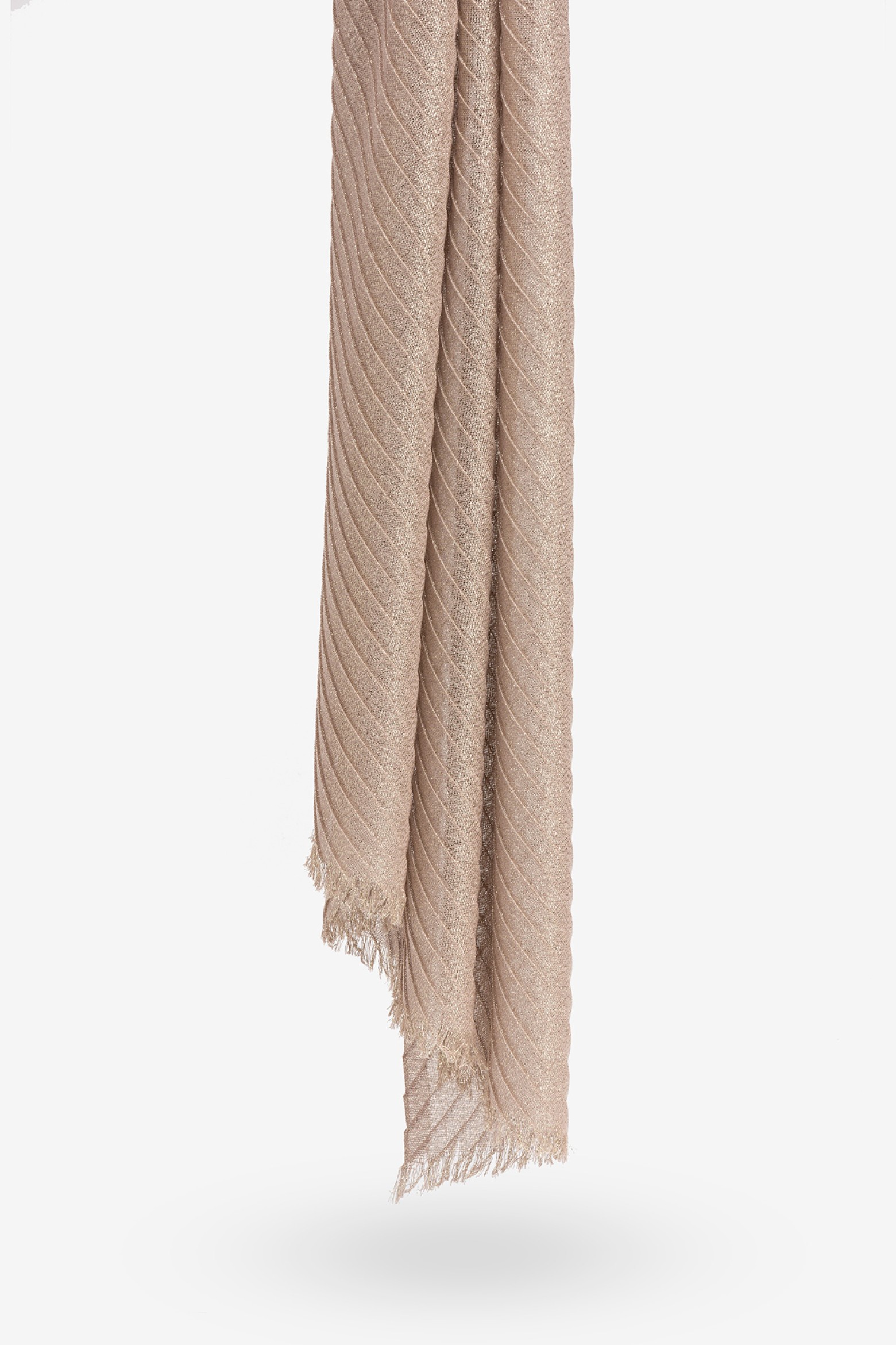Metallic Pleated Rectangular Scarf