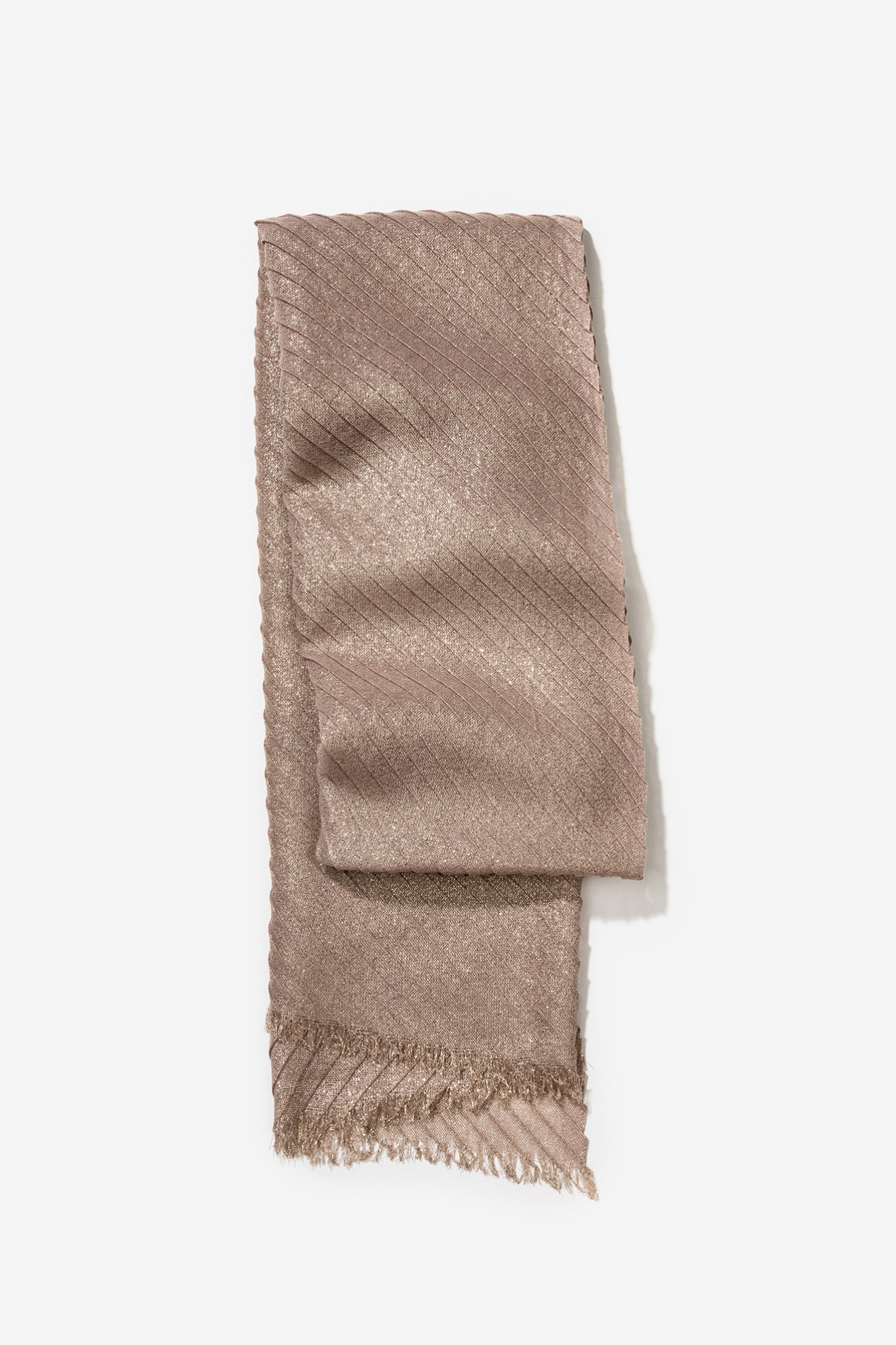 Metallic Pleated Rectangular Scarf