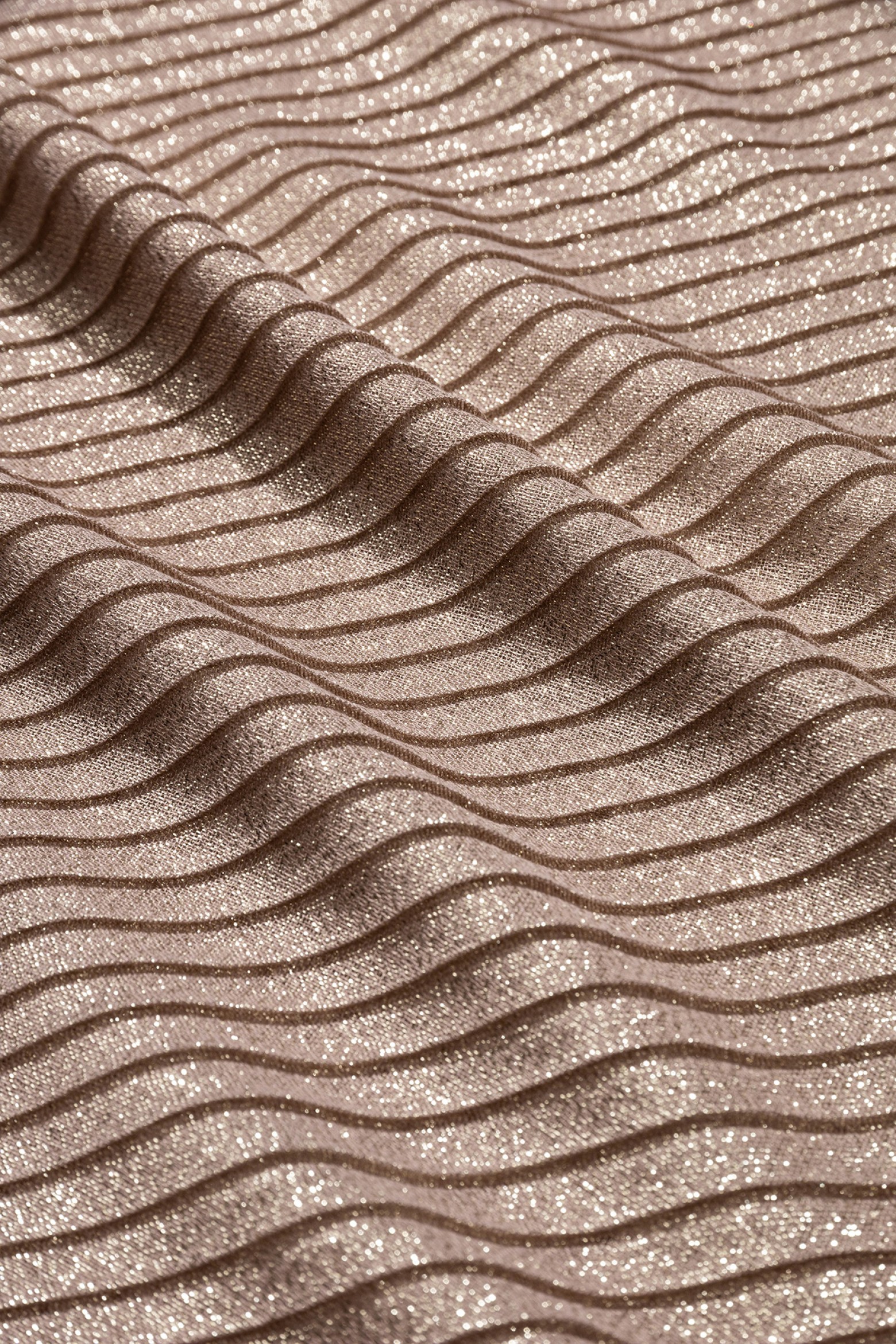 Metallic Pleated Rectangular Scarf