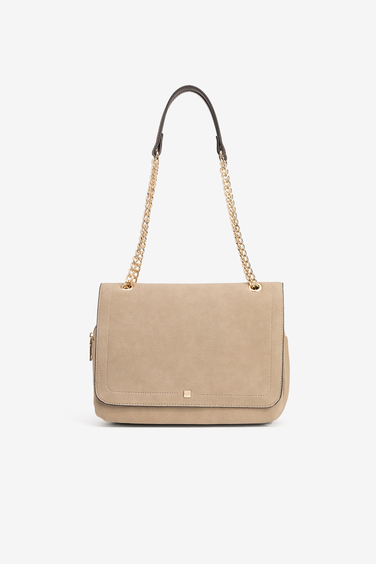 Bolso Efecto Gamuza con Solapa